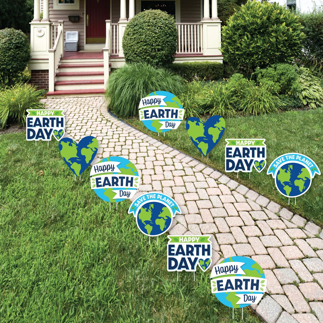 Big Dot of Happiness Happy Earth Day - Lawn Decorations - Outdoor Save the Planet Yard Decorations - 10 Piece